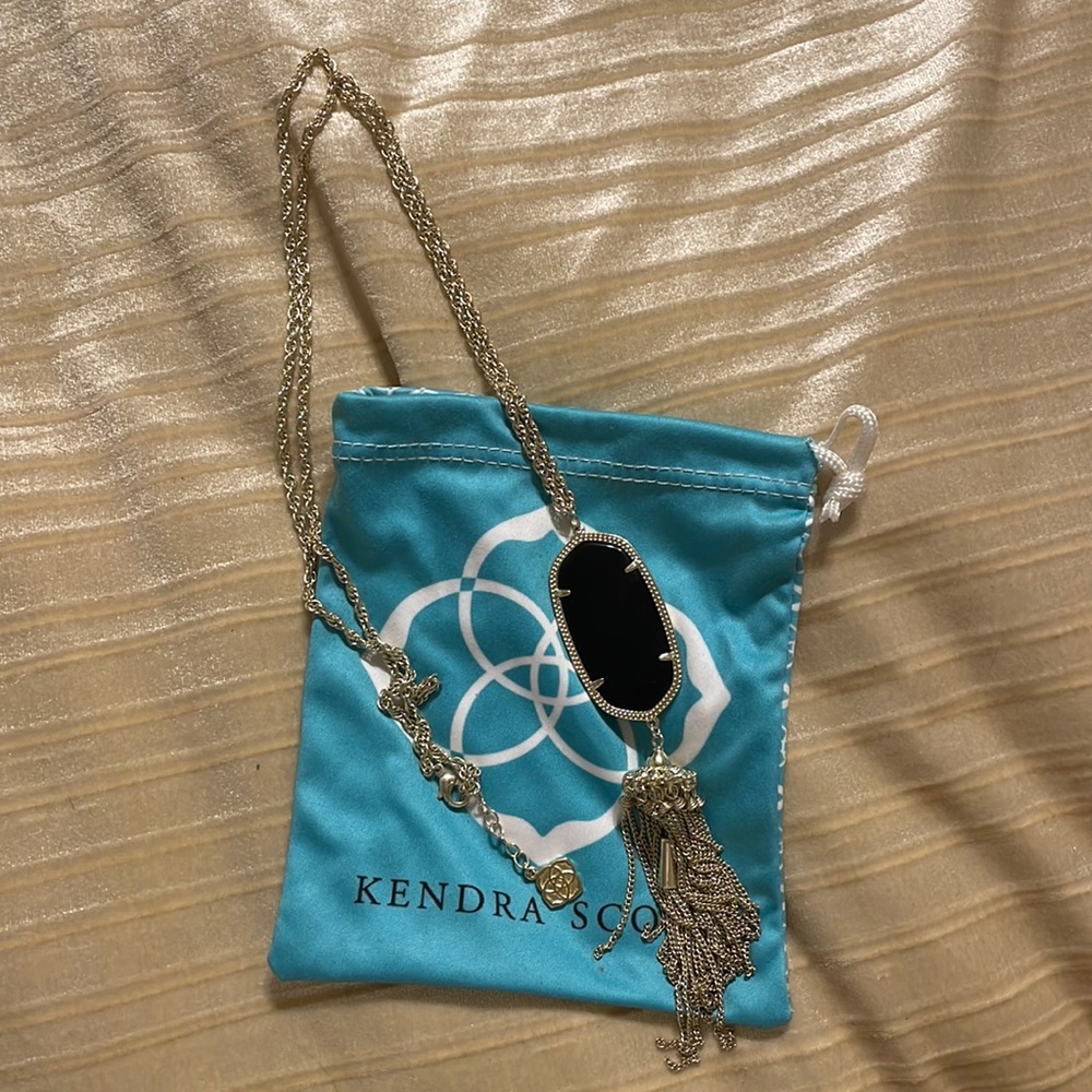 Kendra Scott Black  Rayne Necklace Like new
